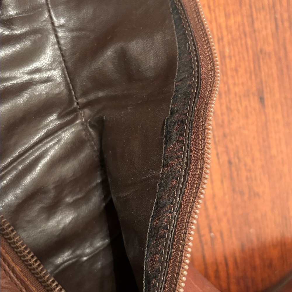 Steve Madden Brown Leather Pointed Toe Mid-Calf Heeled Boots - Picture 8 of 8